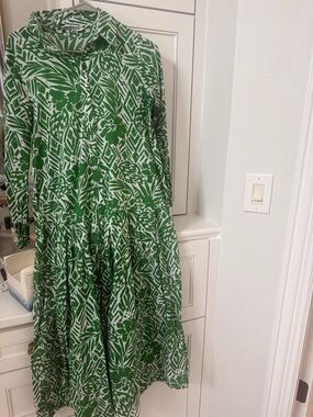 green and white dress zara Robes midi pour femme
